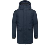 STONE HARBOUR Herren warmer langer Wintermantel mit magnetischer Abdeckleiste und Brusttasche Emriis XX Navy Gr. 3XL
