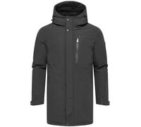 STONE HARBOUR Herren warmer Wintermantel Parka mit wasserdichten Reißverschlusstaschen und verstellbarer, Fleece gefütterter Kapuze Phinoo XX Black Gr. L