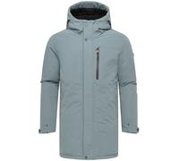 STONE HARBOUR Herren warmer Wintermantel Parka mit wasserdichten Reißverschlusstaschen und verstellbarer, Fleece gefütterter Kapuze Phinoo XX Stormy Blue Gr. L