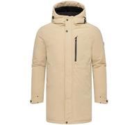 STONE HARBOUR Herren warmer Wintermantel Parka mit wasserdichten Reißverschlusstaschen und verstellbarer, Fleece gefütterter Kapuze Phinoo XX Sand Gr. XL