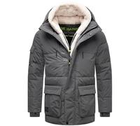 STONE HARBOUR Herren Winterjacke warme Steppjacke mit Kapuze und flauschigem Kunstfell-Einsatz Lauroo XX Anthracite Gr. S