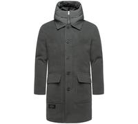STONE HARBOUR Herren Wintermantel in Wollmantel-Optik langer gefütterter Trenchcoat mit herausnehmbaren Inlay Thiagoo XX Anthracite Gr. XL