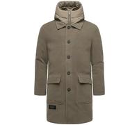 STONE HARBOUR Herren Wintermantel in Wollmantel-Optik langer gefütterter Trenchcoat mit herausnehmbaren Inlay Thiagoo XX Stone Brown Gr. XL