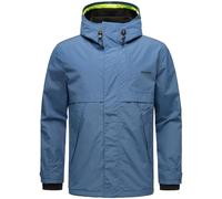 STONE HARBOUR Ultra-leichte Herren Übergangsjacke Fleece gefütterte Regenjacke kurz mit Kapuze Zanjaar Stormy Blue Gr. XL