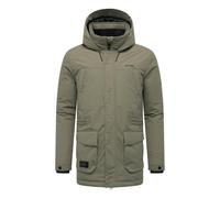 STONE HARBOUR Herren warme kurze Winterjacke mit Taillenzugband und Kapuze Wadiim XX Dusty Olive Gr. M