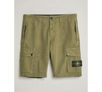Stone Island Brushed Cotton Canvas Cargo Shorts Military Green Grün W32