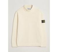 Stone Island Cotton Chenille Knitted Mock Neck Ivory Weiß M
