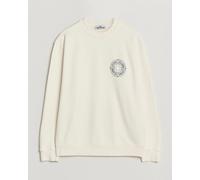 Stone Island Cotton Fleece Printed Logo Sweatshirt Ivory Weiß M