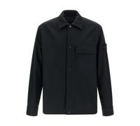 Stone Island - Heren BlackLogopatch Overshirt Zwart - Größe L - schwarz