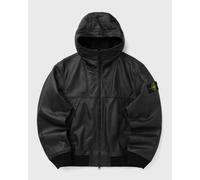 Stone Island Herren Lederjacke mit Kapuze, schwarz, Gr. XL