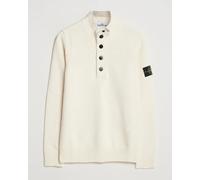 Stone Island Knitted Lambswool Half Button Zip Ivory Weiß S