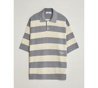 Stone Island Marina Knitted Cotton/Linen Polo Ivory Melange Grau L