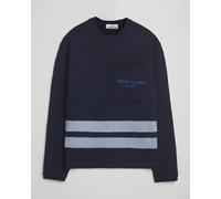 Stone Island Marina Knitted Wool Contrast Crew Neck Navy Blau M
