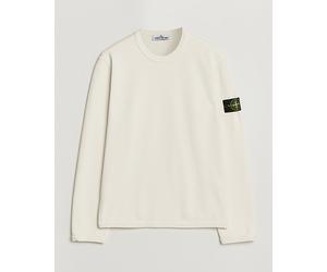 Stone Island Mesh Stitch Organic Cotton Fleece Crewneck Ivory Weiß L