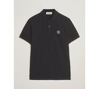 Stone Island Organic Cotton Pique Polo Black Schwarz M
