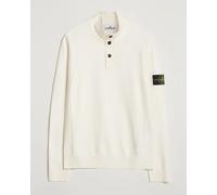 Stone Island Stretch Wool Knitted Half Button Jumper Ivory Weiß S