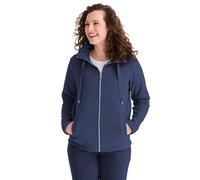 Sweatjacke STOOKER WOMEN "JANE mit Stehkragen Sweatjacke", Damen, Gr. 40/42, blau (blau navy), angeraute Sweatware, 100% Polyester, regular fit, ohne Ausschnitt, Sweatjacken Sweatjacke, Sweatjacke Reg