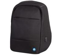 LIGHTPAK® Notebookrucksack RPET Reißverschluss Safepack, USB Ladeport, Trolleyband, 2 Reißverschlussfächer, 3 Einsteckfächer, Notebookfach PET, 100 % recycelt schwarz