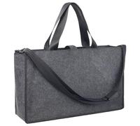 Stop Ocean Plastic 46228 Desk Sharing Tasche SUMBA, Arbeitstasche aus rPET-Filz, Umhängetasche für einen mobilen Arbeitsplatz, Desksharingbag mit Reißverschlussfach, ca. 50 x 28 x 15 cm, Dunkelgrau