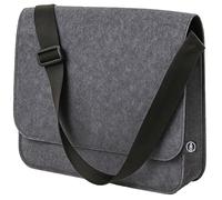 STOP Notebook-Umhängetasche, RPET-Filz, dunkelgrau aus 100% recyceltem PET-Filz, schmutzabweisend, - 1 Stück (46229)