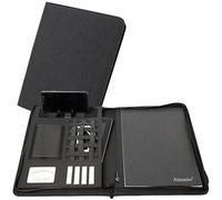 Schreibmappe Lightpak®, A4, Tabletfach, Handy-/Tabletaufsteller, Multifunktionsbänder, Block, Reißverschluss, RPET, anthrazit
