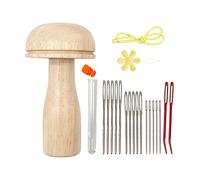 Stopfpilz mit Stretch-Halter, Holz-Stopfpilz-Set mit Nähnadeln, stumpfes Aluminium, gebogene Spitze, Tapisserie-Nadeln, Nähen, Stopfnadel, Stopfpilz für Socken, Kleidung, DIY, Handnähen