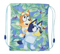 Stor Turnbeutel Kinder Bluey - Sportbeutel mit Kordelzug und Tragegriffen - Strapazierfähiges Textilgewebe 30x25cm - Für Schule Kindergarten Ausflüge