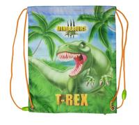 Stor Turnbeutel Kinder Dinosaur - Sportbeutel mit Kordelzug und Tragegriffen - Strapazierfähiges Textilgewebe 30x25cm - Für Schule Kindergarten Ausflüge