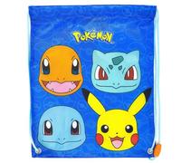 Stor Turnbeutel Kinder Pokémon - Sportbeutel mit Kordelzug und Tragegriffen - Strapazierfähiges Textilgewebe 30x25cm - Für Schule Kindergarten Ausflüge