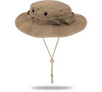 Storfisk fishing & more Boonie Hat Buschhut Sonnenhut aus Ripstop Material mit Belüftungsösen, Kinnband, Farbe :Khaki, Größe:S