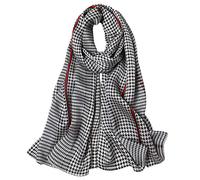 STORY OF SHANGHAI Seidenschal Damen 100% Seide, 20+ Bunte Luxuriöse Schals, Warm & Weich, als Stola Seidentuch Halstuch Pashmina - 53 * 170 cm Karo Schwarz