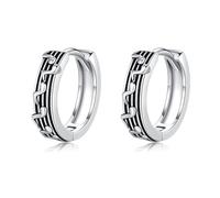 StoryEtain Notenschlüssel Ohrringe 925 Sterling Silber Creolen Musiknoten für Damen Musik Spektrum Creolen Musikschmuckgeschenke für Jungen Mädchen Kinder