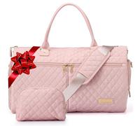 STOVER Damen wandelbare Kleidertasche für Reisen, 2-in-1 Handgepäcktasche für Wochenendausflüge, faltenfreie Kleider, hängende Anzüge, Kleidung + Schuhfach & Bonus Kulturbeutel, Pink, 20 inches x 12
