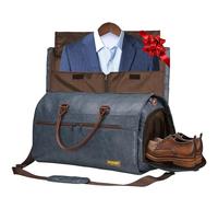STOVER Kleider-Reisetasche, groß, 2-in-1, wandelbares Handgepäck für Damen und Herren, zum Aufhängen, Kleider, Kleidung und Schuhfach, Wochenend-Tragetasche, Blau