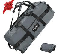 STOVER Reisetasche mit Rollen, große Reisetasche, faltbar, mit Rucksack-Schultergurten, für Damen und Herren, GRAU