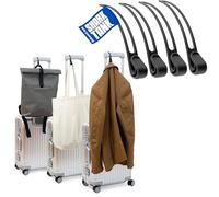 Stowey Travel Hook - Kofferhaken für Jacke, Tasche & mehr (4 Stk) Schwarz