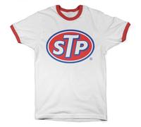 STP Offizielles Lizenzprodukt Classic Logo Ringer Herren T-Shirt (Weiß-Rot), X-Large