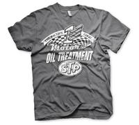STP Offizielles Lizenzprodukt Oil Treatment Distressed Herren T-Shirt (Dark Grau), Small