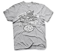 STP Offizielles Lizenzprodukt Oil Treatment Distressed Herren T-Shirt (Heather Grau), Medium