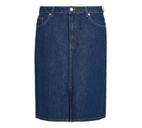 Jeansrock TOMMY HILFIGER "DNM KNEE STRAIGHT SKIRT RW ACE", Damen, Gr. 40, blau (ace), Denim/Jeans, Obermaterial: 100% Baumwolle, unifarben, casual, straight fit knielang, Röcke, mit Schlitz vorne, mit