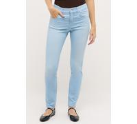 Straight-Jeans ANGELS "CICI", Damen, Gr. 42, Länge 32, blau (bleach blau), Web, Obermaterial: 89% Baumwolle, 8% Polyester, 3% Elasthan, slim fit normal, Jeans Straight-Jeans, in Slim Fit-Passform (258
