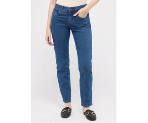 Straight-Jeans ANGELS "DOLLY", Damen, Gr. 40, Länge 28, blau, Denim/Jeans, Obermaterial: 82% Baumwolle, 15% Polyester, 3% Elasthan, straight fit, Jeans Straight-Jeans, mit Stretch (27124833-40) blau