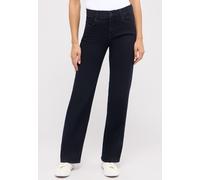 Straight-Jeans ANGELS "Lara", Damen, Gr. 42, Länge 30, blau (night blau), Denim/Jeans, Obermaterial: 92% Baumwolle, 6% Polyester, 2% Elasthan, straight fit lang, Jeans Straight-Jeans, mit weitem Bein