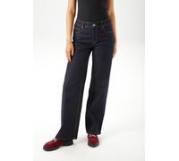 Straight-Jeans ANISTON CASUAL, Damen, Gr. 44, N-Gr, blau (raw denim), Denim/Jeans, Obermaterial: 81% Baumwolle, 17% Polyester, 2% Elasthan, unifarben, figurumspielend lang, Jeans Straight-Jeans, mit t