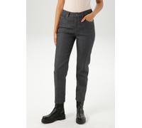 Straight-Jeans ANISTON SELECTED, Damen, Gr. 48, N-Gr, grau (anthra, meliert), Jeans, Obermaterial: 81% Baumwolle, 17% Polyester, 2% Elasthan, unifarben, Basic, Basic 7/8-Länge, Jeans Straight-Jeans, i