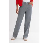 Straight-Jeans BONPRIX, Damen, Gr. 42, N-Gr, nachtblau denim, weiß gestreift (länge: regulär), Denim/Jeans, Obermaterial: 99% Baumwolle, 1% Elasthan, regular fit, Jeans Straight-Jeans, gerader Schnitt