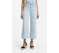 Straight-Jeans BOSS ORANGE "MARLENE CROP Premium Damenmode", Damen, Gr. 32, Länge 28, blau (bright blau 433), Denim/Jeans, Obermaterial: 100% Baumwolle, unifarben, straight fit knöchelfrei, Jeans Stra