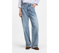 Straight-Jeans BOSS ORANGE "MARLENE HR 11.0 Premium Damenmode", Damen, Gr. 30, Länge 32, blau (medium blau 421), Denim/Jeans, Obermaterial: 100% Baumwolle, unifarben, straight fit lang, Jeans Straight