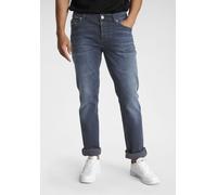 Straight-Jeans BRUNO BANANI "Dylan", Herren, Gr. 29, Länge 30, blau (blau schwarz), Obermaterial: 98% Baumwolle, 2% Elasthan, Basic, normal lang, Jeans Straight-Jeans, gerade Beinform, Used-Waschung,