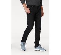 Straight-Jeans BRUNO BANANI "Dylan", Herren, Gr. 36, Länge 34, schwarz, Obermaterial: 98% Baumwolle, 2% Elasthan, Basic, normal lang, Jeans Straight-Jeans, gerade Beinform, Used-Waschung, niedrige Lei
